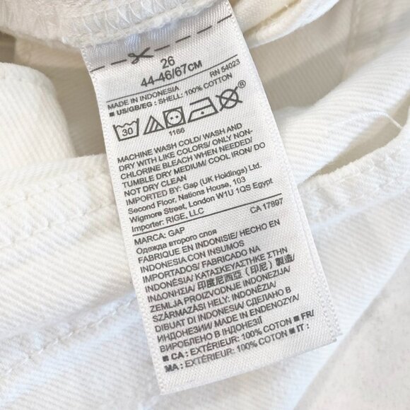 Gap 1969 Womens Jeans Relaxed Boyfriend White Cotton Ripped Button Fly 26 - Picture 8 of 14